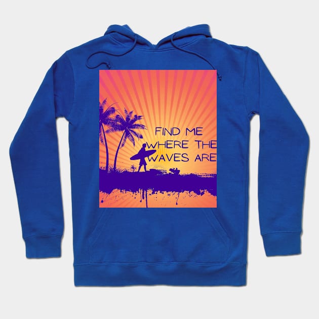 Summer Surf and Waves Hoodie by Momentous-art